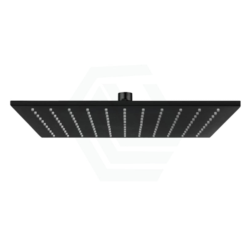 Brass Square Rainfall Shower Head Matt Black 300mm