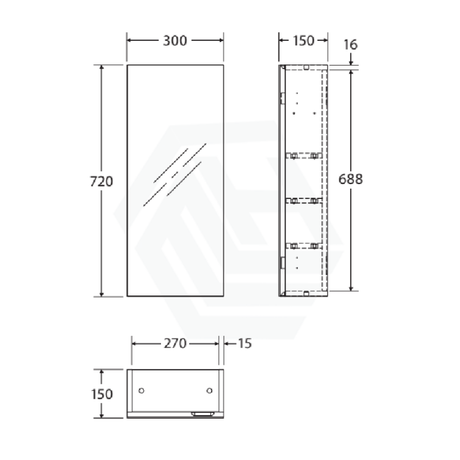 450/600/750/900/1200/1500Mm Pvc Pencil Edge Gloss White Shaving Cabinet With Mirror Polyurethane