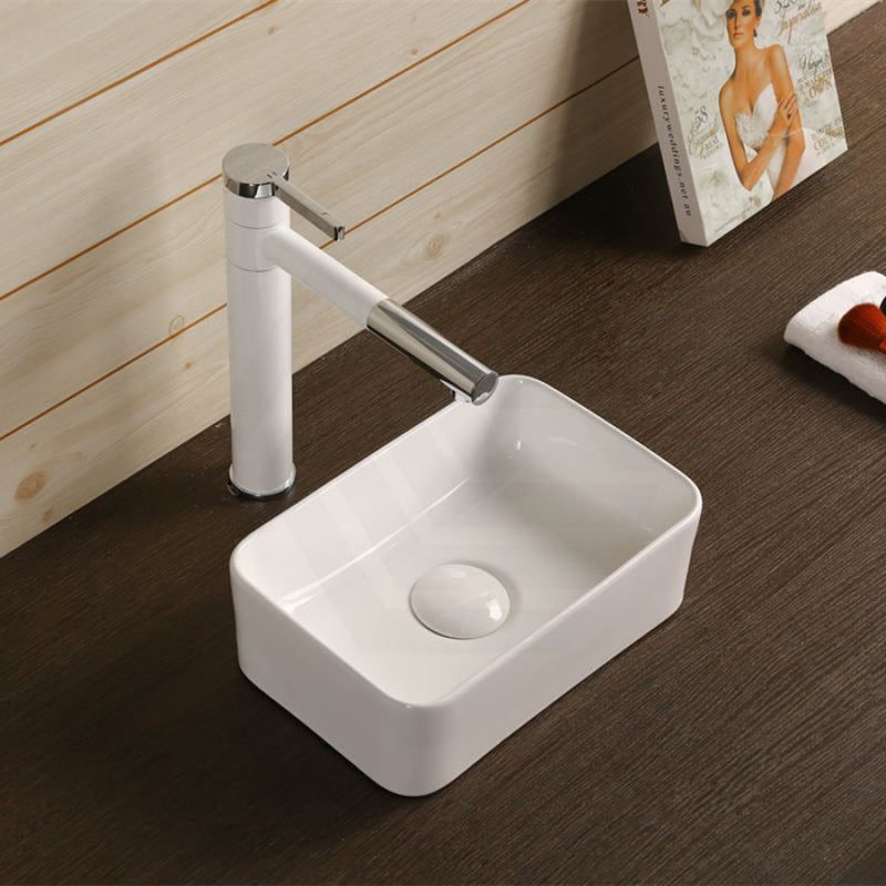 Above Counter Basin Mini Rectangle Ceramic Gloss White