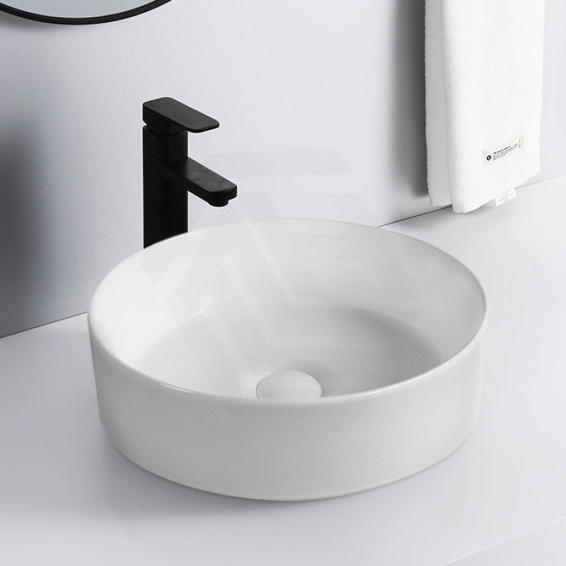 300X300X110Mm Above Counter Ceramic Basin Matt White Round For Bathroom