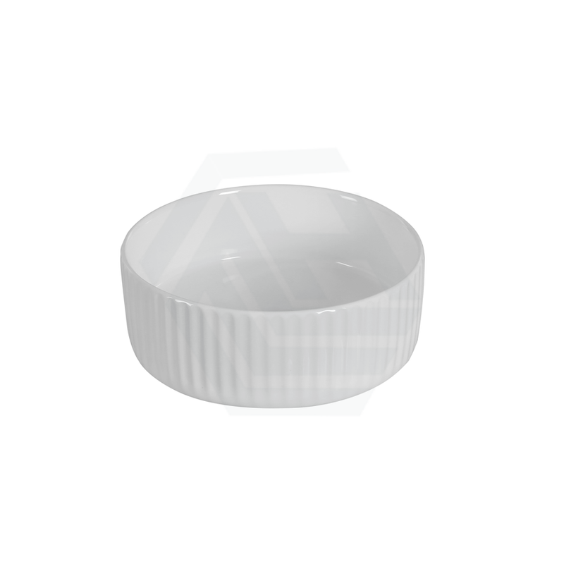 300X300X110Mm Round Above Counter Ceramic Basin Gloss White Basins