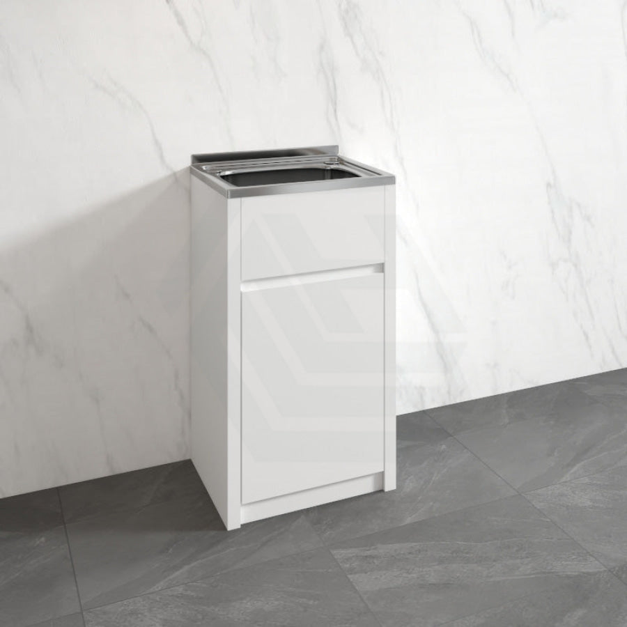 30L Freestanding Laundry Tub In Pvc Waterproof Cabinet With Stainless Steel Sink Tubs