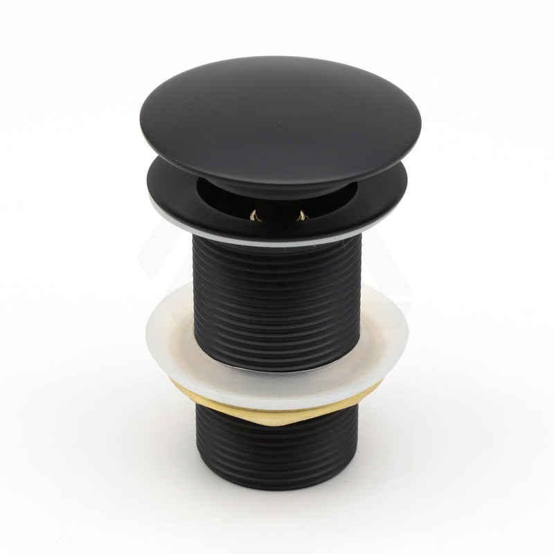 Pop Up Waste With Adapter No Overflow Mushroom Matt Black