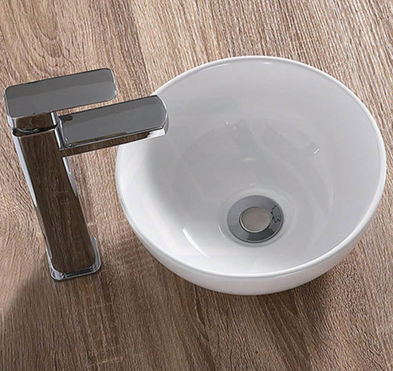 320X320X130Mm Round Gloss White Ceramic Above Counter Wash Basin