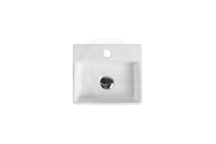 390X365X130Mm Mini Rectangle Gloss White Wall Hung Ceramic Basin Basins