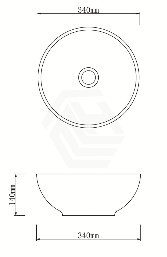 340X340X140Mm Round Porcelain Above Counter Basin Bathroom Wash Art Pumpkin&green Exterior