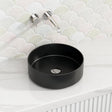 346X346X114Mm Round Matt Black Ceramic Above Counter Basin Basins