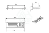 350Mm Metlam Lachlan Combined Shelf & Soap Dish Bright Chrome Back To Wall Bathroom Shelves