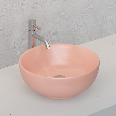 Above Counter Ceramic Basin Round Matt Pink