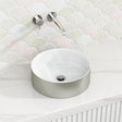 355X355X115Mm Round Gloss White Above Counter Ceramic Basin Top Basins