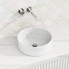 355X355X120Mm Round Matt White Ceramic Above Counter Basin Basins