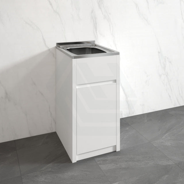 35L Freestanding Laundry Tub In Pvc Waterproof Cabinet With Stainless Steel Sink Tubs