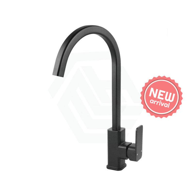 360 Swivel Gooseneck Matt Black Solid Brass Kitchen Sink Mixer Tap Mixers