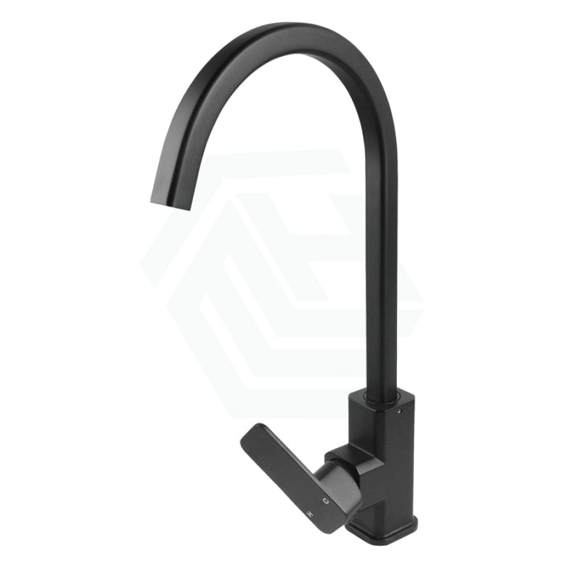 360° Swivel Gooseneck Matt Black Solid Brass Kitchen Sink Mixer Tap Products