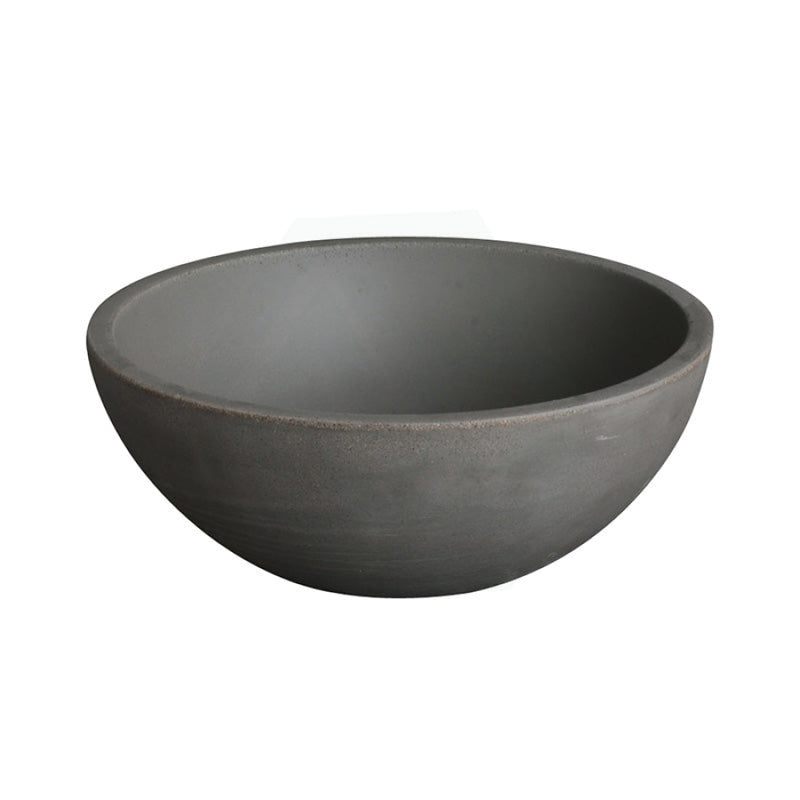 360Mm Round Matte Grey Above Counter Concrete Basin Waste Included Basins