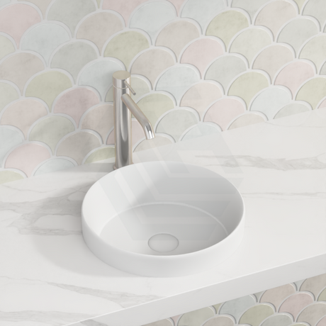 360X360X115Mm Matt White Ceramic Drop In Basin Round Inset Wash Basins