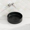 360X360X120Mm Above Counter Basin Matt Black Lattice Pattern Bathroom Round Ceramic Wash Basins