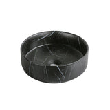 360X360X120Mm Ceramic Basin Above Counter Round Carrara Marble Matt Black Rectangle Basins