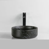 360X360X120Mm Ceramic Basin Above Counter Round Carrara Marble Matt Black Rectangle Basins