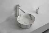 360X360X120Mm Ceramic Basin Above Counter Round Carrara Marble Matt White Black Basins