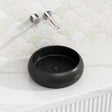 360X360X120Mm Round Above Counter Basin Matt Black Ceramic Wash Basins