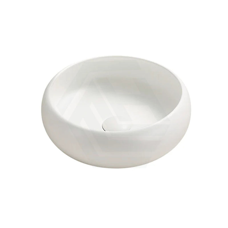 360X360X120Mm Round Above Counter Basin Matt White Ceramic Wash Basins