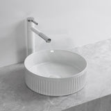 360x360x160mm Round Above Counter Ceramic Basin White