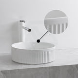 360X360X120Mm Round Above Counter Ceramic Basin Gloss White Basins