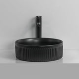 360x360x160mm Round Above Counter Ceramic Basin Matt Black