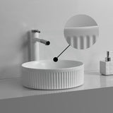 360X360X120Mm Round Above Counter Ceramic Basin Matt White Basins