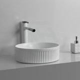 360x360x160mm Round Above Counter Ceramic Basin Matt White