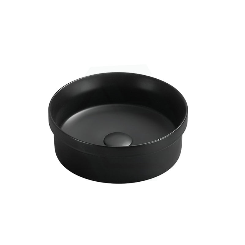 360X360X120Mm Round Ceramic Inset Basin Matt Black Basins