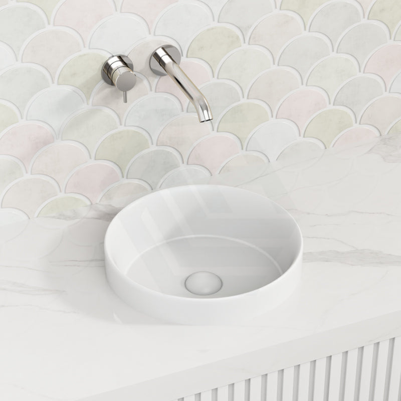 360X360X120Mm Round Matt White Inset Ceramic Basin Basins