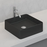 Square Above Counter Ceramic Basin Matt Black