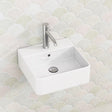 375X375X130Mm Above Counter/Wall-Hung Square White Ceramic Basin One Tap Hole Wall Hung Basins