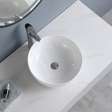 Above Counter Wash Basin Round Ceramic Gloss White