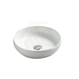 378X378X110Mm Bathroom Wash Basin Round Above Counter Gloss White Ceramic