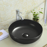 Round Above Counter Ceramic Basin Matt Black