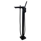 Matt Black Floor Mounted Bath Mixer Brass