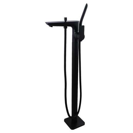 Matt Black Floor Mounted Bath Mixer Brass