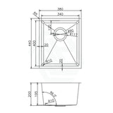 380X440X200Mm 1.2Mm Handmade Top/undermount Single Bowl Kitchen Sink