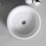 385X385X135Mm Round Matt White Fluted Above Counter Basin Ceramic Basins