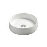 394X394X115Mm Bathroom Wash Basin Round Above Counter Gloss White Ceramic