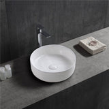 Above Counter Basin Wash Ceramic Round Gloss White