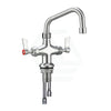 3Monkeez Stainless Steel Dual Bench Mount Tap With 6”/8”/12” Swivel Spout Commercial Tapware