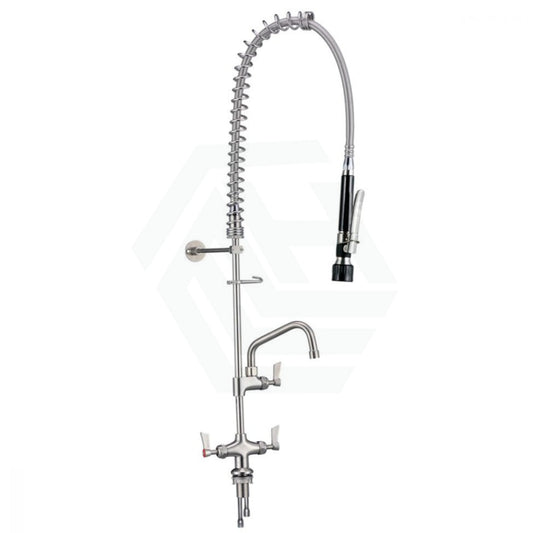 3Monkeez Stainless Steel Dual Hob Mounted Pre Rinse Unit With Pot Filler 6 Commercial Tapware