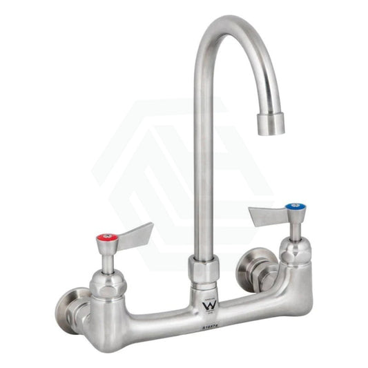 3Monkeez Stainless Steel Exposed Dual Wall Mount Tap With 7”/12” Gooseneck Swivel Spout 12”