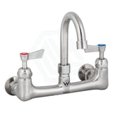 3Monkeez Stainless Steel Exposed Dual Wall Mount Tap With 7”/12” Gooseneck Swivel Spout 7”