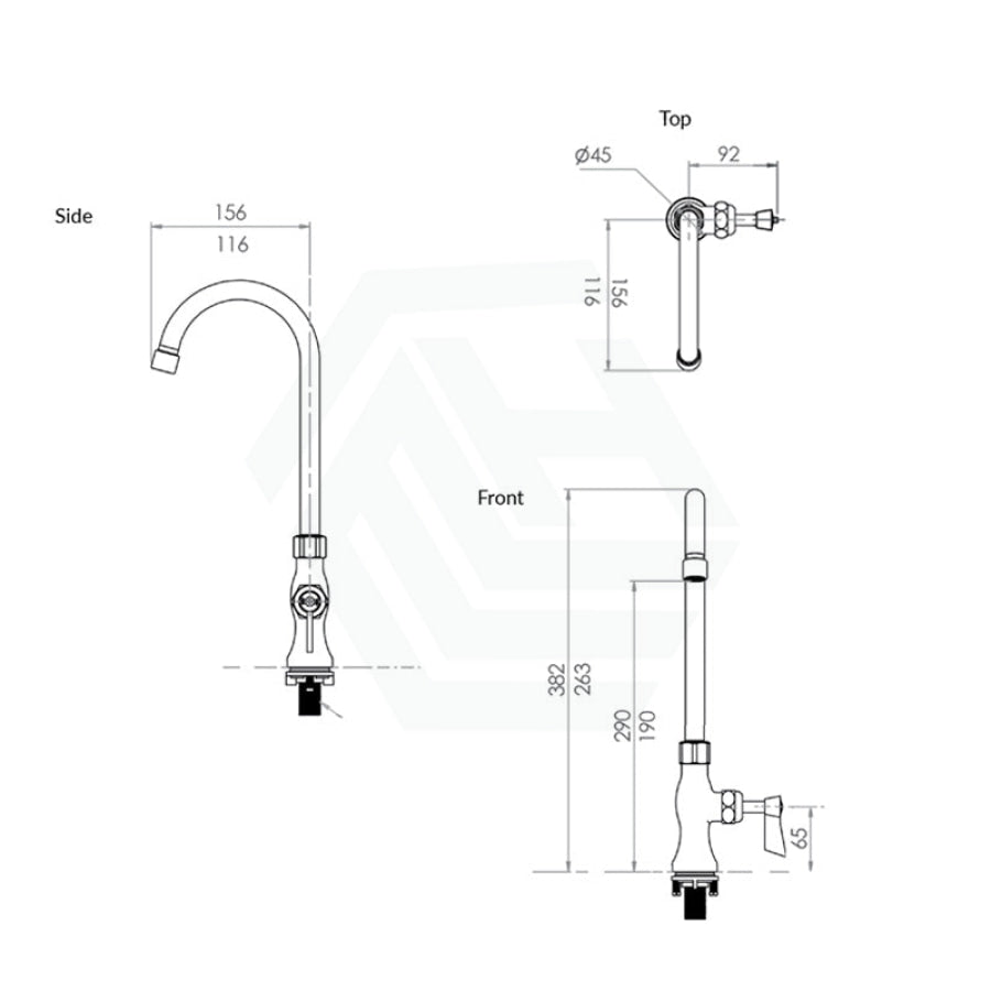 3Monkeez Stainless Steel Single Hob Mount Tap With 7”/12” Gooseneck Swivel Spout Control