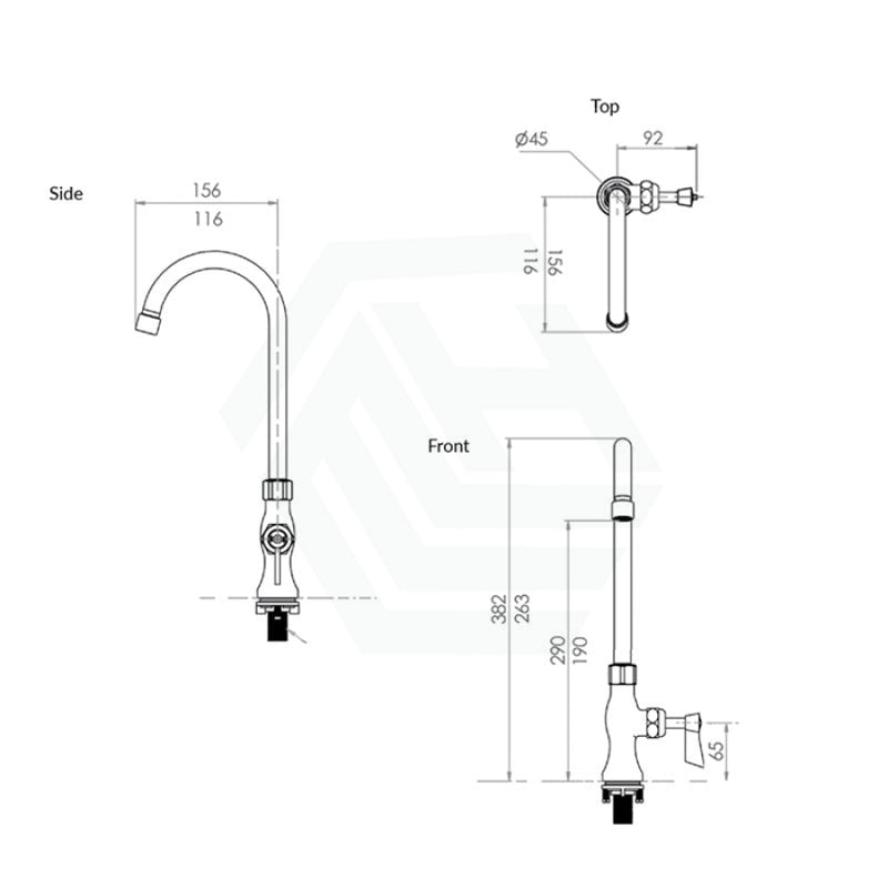 3Monkeez Stainless Steel Single Hob Mount Tap With 7”/12” Gooseneck Swivel Spout Control